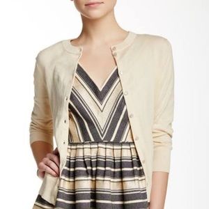J CREW Cream Claire Cotton Button Down Cardigan